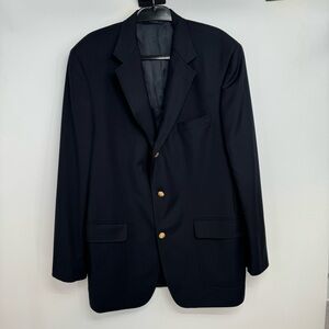Vintage BROOKS BROTHERS Brooksease Navy  Gold Button Blazer Sport Coat Size 43L